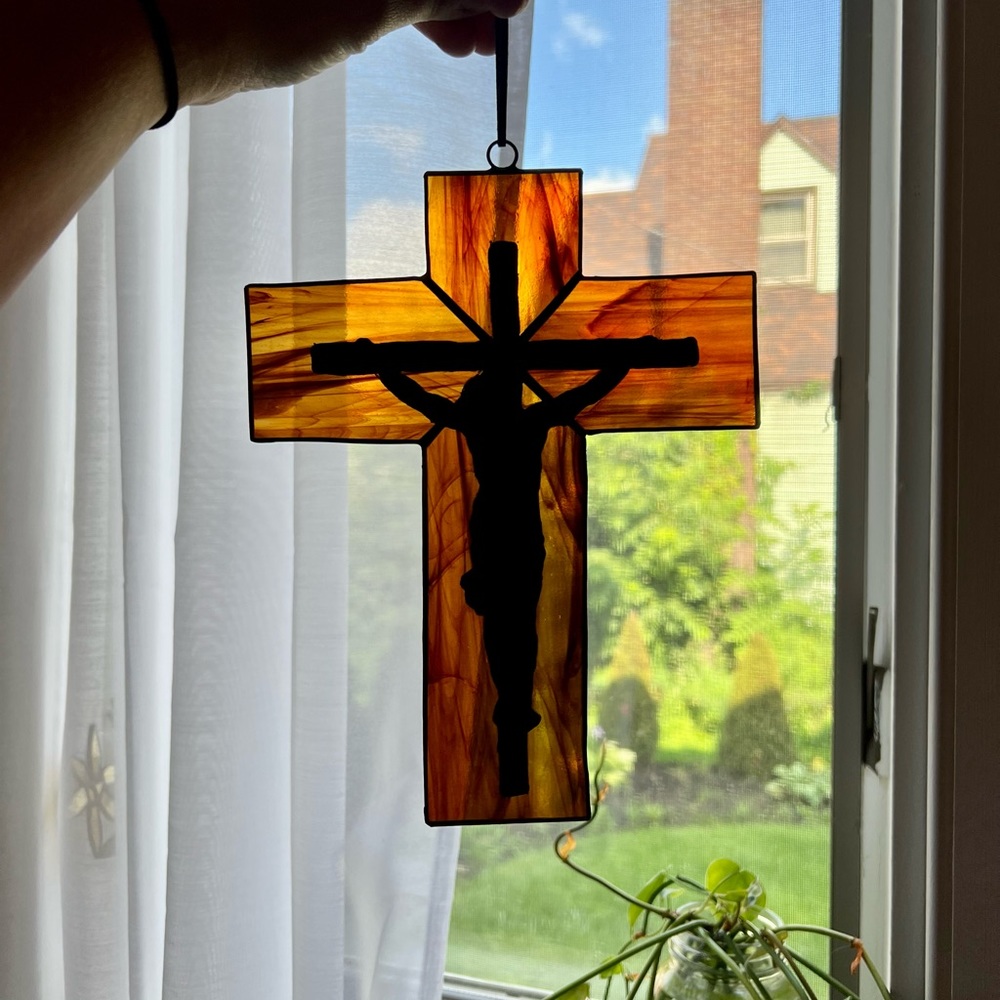 Stained glass crucifix!
